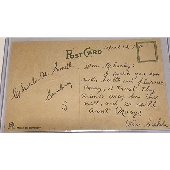 Lot Of Four Vintage Antique Embossed Postcards Flowers - Picture 9 of 9